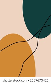 Beige Abstract Wall Art Decoration. Modern Wall Art Vector