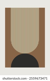 Beige Abstract Wall Art Decoration. Modern Wall Art Vector
