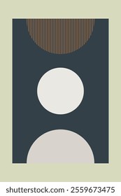 Beige Abstract Wall Art Decoration. Modern Wall Art Vector