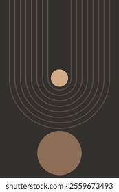 Beige Abstract Wall Art Decoration. Modern Wall Art Vector