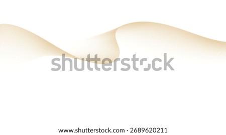 Beige abstract wave on a white background provides a minimalist aesthetic, perfect for adding a touch of elegance and simplicity to various design projects and presentations