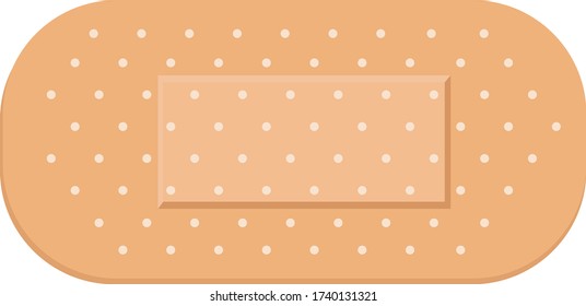 Beige adhesive bandage sticker vector illustration