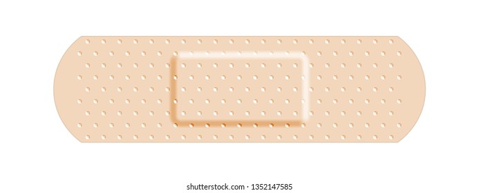 Beige adhesive bandage tape, medical and healthcare. Vector illustration isolated on white background