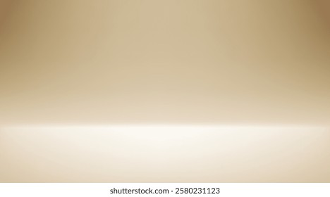 Beige Aesthetic Minimalist Empty Photo Studio Room. Abstract Gradient Background 3d Blank Scene. Vector Illustration EPS10