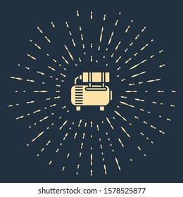 Beige Air compressor icon isolated on blue background. Abstract circle random dots. Vector Illustration