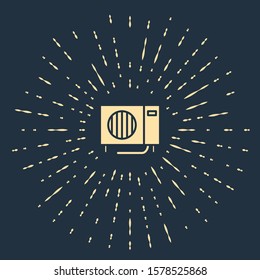 Beige Air conditioner icon isolated on blue background. Split system air conditioning. Cool and cold climate control system. Abstract circle random dots. Vector Illustration