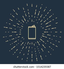 Beige Aluminum can icon isolated on dark blue background. Abstract circle random dots. Vector Illustration