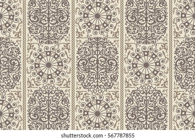 Beige ancient vintage seamless ornamental texture. Vector illustration