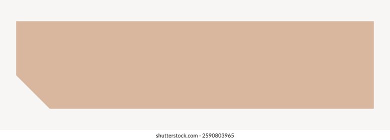 A beige, angular, geometric shape on a white background. The shape is a polygon, with a unique angular design. Beige polygon, angular shape, geometric design. Frame vector with copy space.