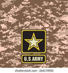 Beige Army camouflage background for use in the field. Vector illustration. 