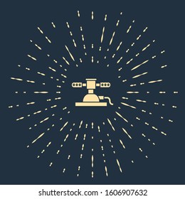 Beige Automatic irrigation sprinklers icon isolated on blue background. Watering equipment. Garden element. Spray gun icon. Abstract circle random dots. Vector Illustration
