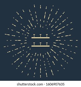 Beige Automatic irrigation sprinklers icon isolated on blue background. Watering equipment. Garden element. Spray gun icon. Abstract circle random dots. Vector Illustration