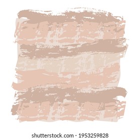 Beige backdrop with square shaped grunge spot for your elegant design in nude palette. Isolated vector illustration on white background.