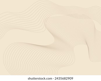 Beige background, abstract brown flowing wavy lines.