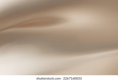 Beiger Hintergrund. Abstrakter hellbeiger Metallverlauf. Shiny Creme unscharfer strukturierter Hintergrund. Geometrische Texturwand mit Lichtreflektionen. Elfenbeinhintergrund. 3D-Vektorgrafik.