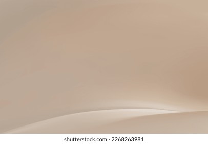 Fondo beige. Gradiente de metal beige claro abstracto. Fondo de textura brillante de color crema borrosa. Pared de textura geométrica con reflejos de luz. Papel de marfil. Ilustración vectorial 3D.
