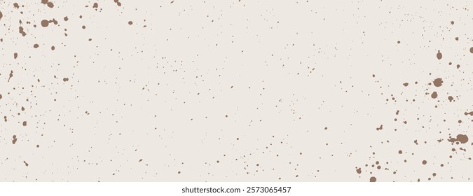 Beige background with a beige color and splattered paint texture. The background features scattered brown spots and a minimalist style. Aesthetic background vector. Beige background.