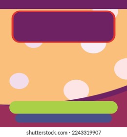 beige background with colorful circles and squares with free space for text