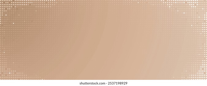 Beige background with a dotted pattern, creating a smooth and elegant texture. The beige color enhances the background's subtlety and warmth. Minimal halftone dotted texture vector background