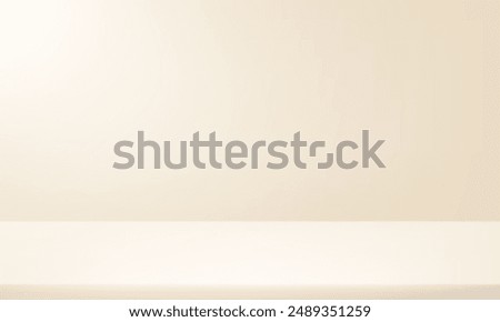 Beige Background Empty Room Studio with table. Space for selling products on the website. Vector illustration.