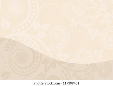 beige background with floral ornaments