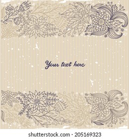 Beige background with flowers.