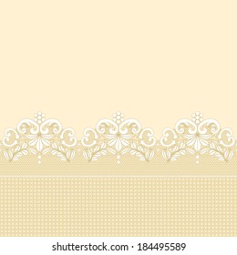 Beige background with golden lace pattern border