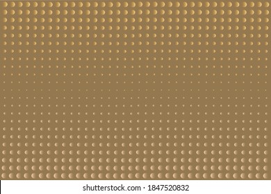 Fondo beige con círculos dorados y beige claro en la superficie. Fondo vectorial 3D texturizado. Abstracción con puntos y círculos para su diseño. Fondo marrón.