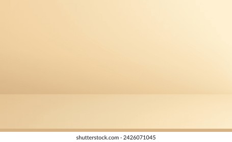 Beige background with Light,Shadow on Wall,Yellow Studio Products Display Scene with Platform,Vector 3d Empty Backdrop Podium Stand for Cosmetic Presentation.Stage showcase for Autumn,Summer Banner