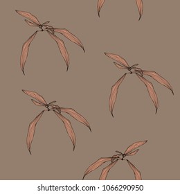 beige background with pink flowers, prepared pattern, for kitchen and living room
