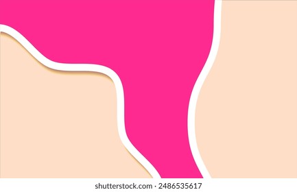 beige background with pink wavy geometric shape. cover page timeline web ads banner template. modern layout design paper color
