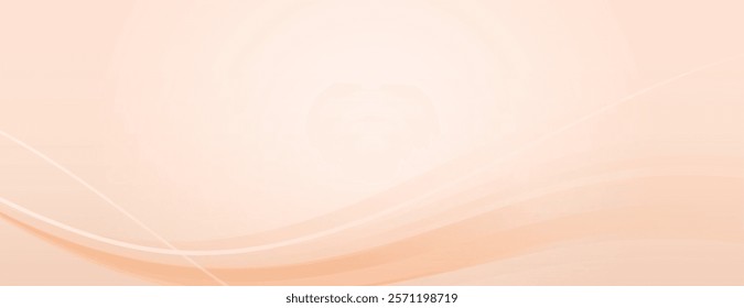 Beige background with smooth, flowing wave patterns. The background is soft and elegant, featuring a beige color and gentle texture. Minimal abstract wavy gradient vector background