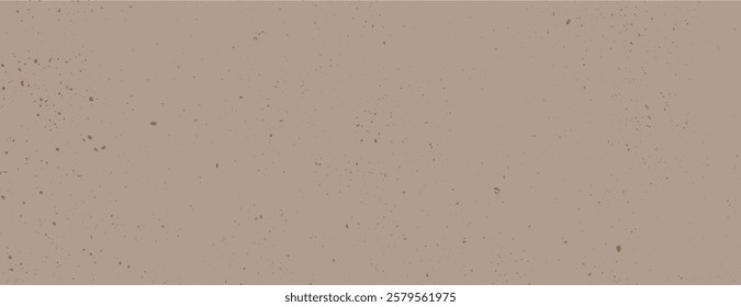 Beige background with a speckled texture. The background is smooth and neutral, featuring beige color with scattered dark speckles. Speckled wall texture background. Brown background vector.