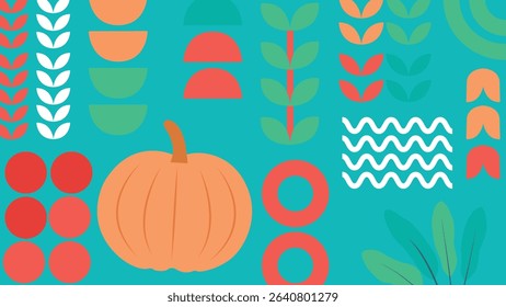Beige background with stylized onions, broccoli, and colorful plant symbols designed in a playful modern food composition.