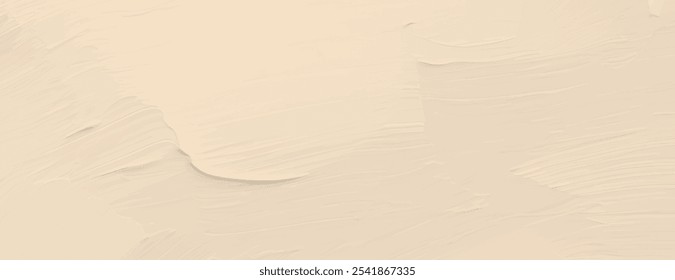 Beige background, textured with brush strokes. The background has a soft, artistic feel. Beige color adds warmth to the background. Minimal paint brushstroke texture background vector