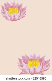Beige background with two lotuses