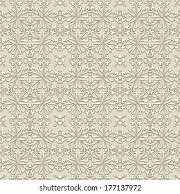 Beige background, vintage ornament, vector seamless pattern
