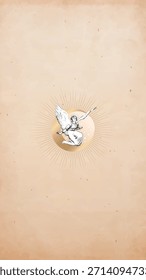 Beige background with a vintage texture. The background features a soft beige color, adding a classic touch to the design. Christmas background vector.