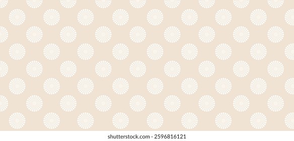 Beige background and white polka dot vector seamless pattern with circles