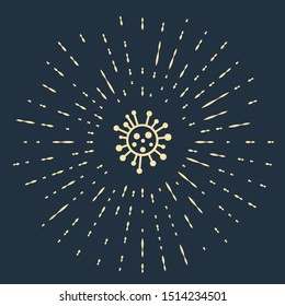 Beige Bacteria icon isolated on dark blue background. Bacteria and germs, microorganism disease causing, cell cancer, microbe, virus, fungi. Abstract circle random dots. Vector Illustration