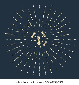 Beige Bacteria icon isolated on blue background. Bacteria and germs, microorganism disease causing, cell cancer, microbe, virus, fungi. Abstract circle random dots. Vector Illustration