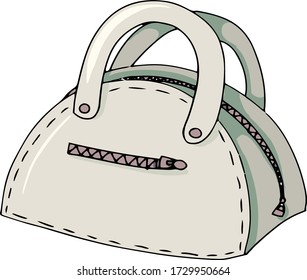 A beige bag color vector illustration