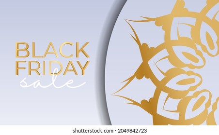 Beige Black Friday Celebration Poster with Geometric Ornament