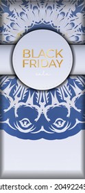 Beige black friday poster with greek ornaments