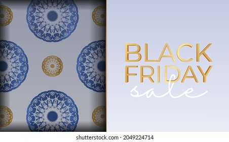 Beige black friday sale advertisement with vintage ornament