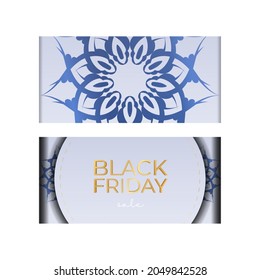 Beige Black Friday Sale Party Poster With Luxury Ornament