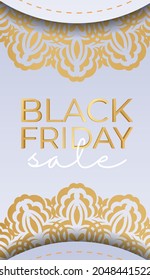 Beige black friday sale poster with vintage pattern