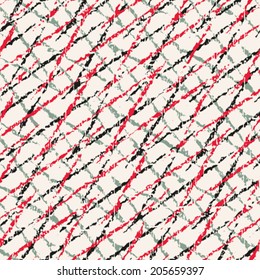 Beige, Black, Gray and Red Splatter Criss-Cross Pattern