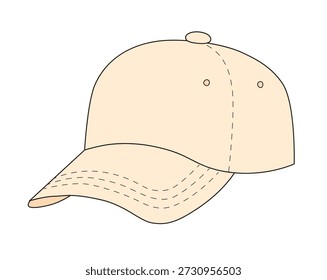 Beige leere Baseball-Kappe, Illustration, einzelne Vektorgrafik