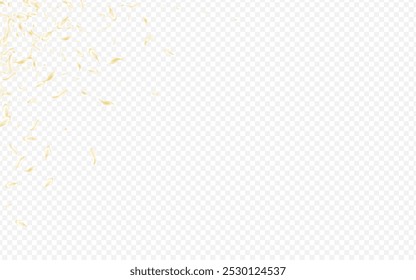 Beige Blossom Fall Vector Transparent Background. Light Beauty Rose Illustration. White Petal Japanese Poster. Yellow Sakura Blur Texture. Flying Flower Pattern.